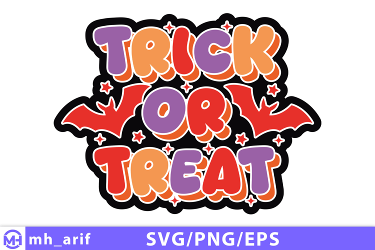 Retro Halloween Trick or Treat SVG PNG T-shirt Design