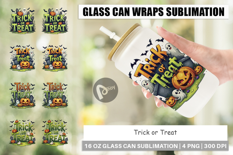 Trick or Treat Glass Can