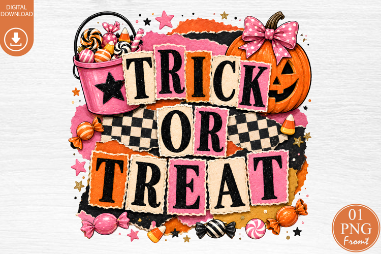 Trick Or Treat Halloween Sublimation Design