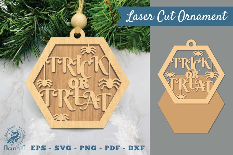 Trick or Treat Laser Cut Ornament SVG