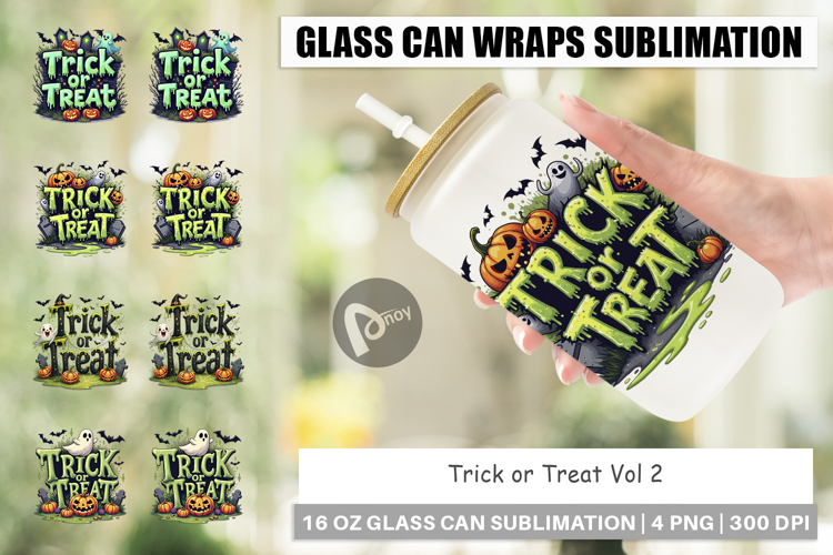 Trick or Treat Glass Can