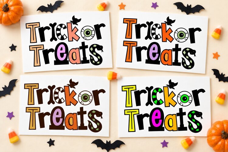 Trick or Treats - Cute Halloween Color Font example image 1