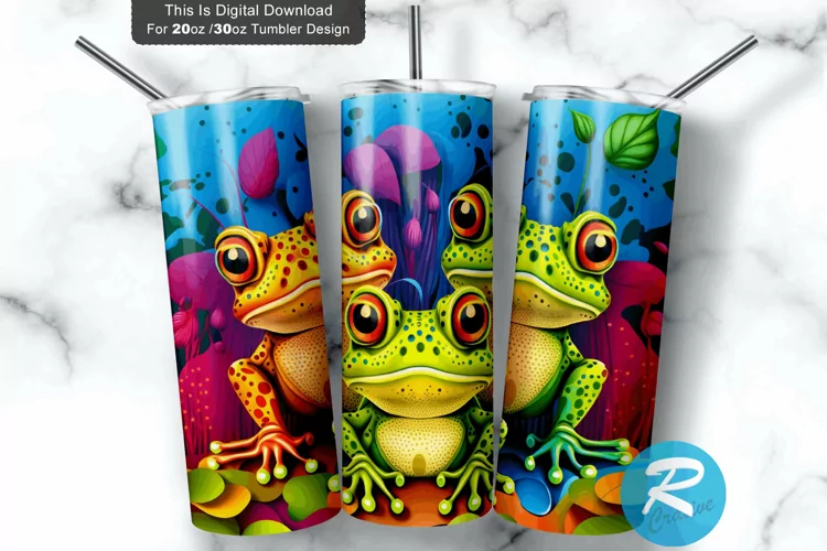Trio Frogs Big Staring 20oz/30oz Skinny Tumbler