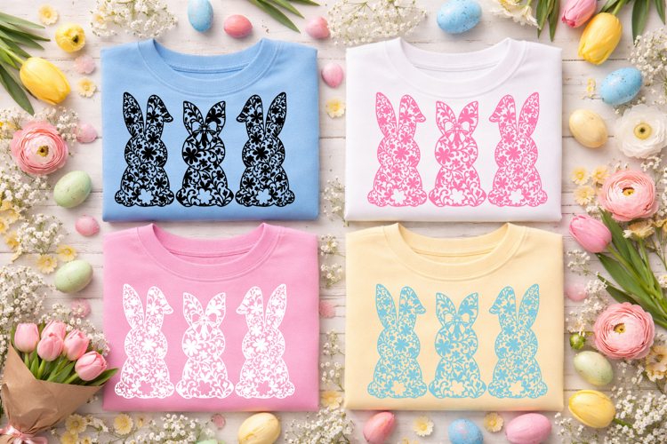 Bunny Trio SVG Bundle | Easter Bunny SVG