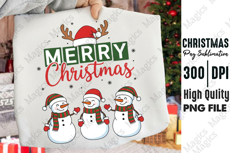 Trio Snowman Merry Xmas Clipart