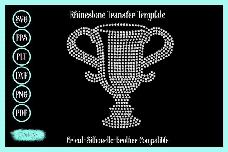Trophy Rhinestone SVG Template