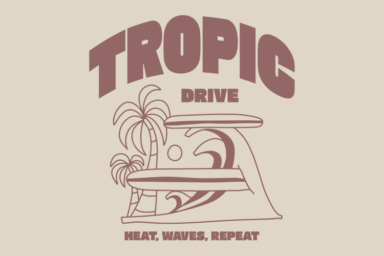 Tropic Drive Vintage Summer Riding Beach T shirt Design