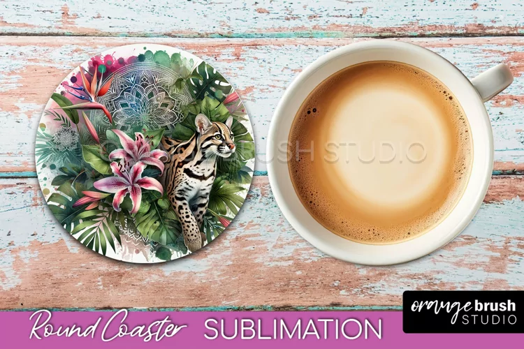 Tropical Animals Coaster Sublimation - Summer Round Coaster