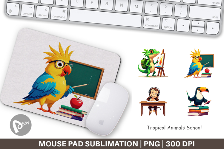 Mouse Pad Tropical School Animals example image 1