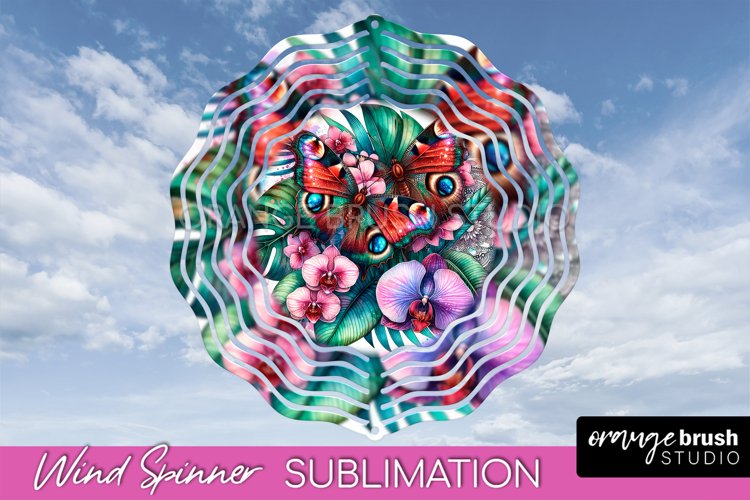 Butterfly Wind Spinner - Summer Flowers Spinner Sublimation