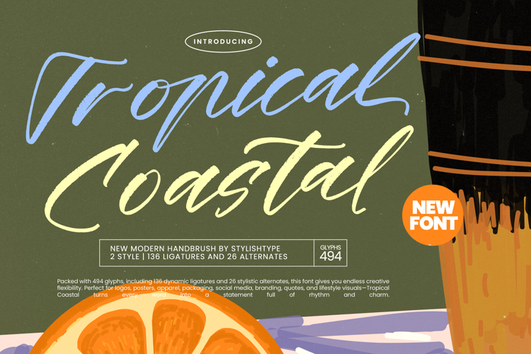 Tropical Coastal - Modern Handbrush Font