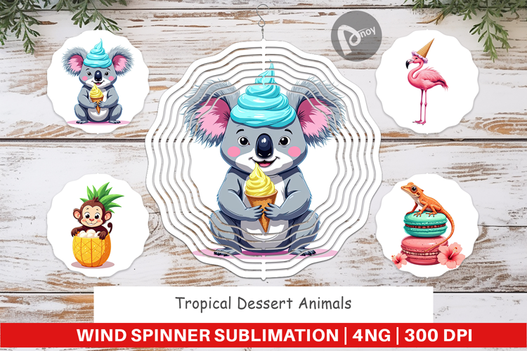Wind Spinner Tropical Dessert Animals