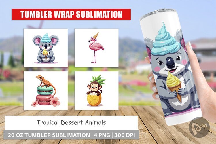 Tumbler Tropical Dessert Animals example image 1