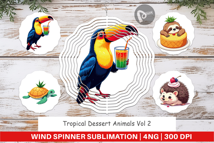 Wind Spinner Tropical Dessert Animals
