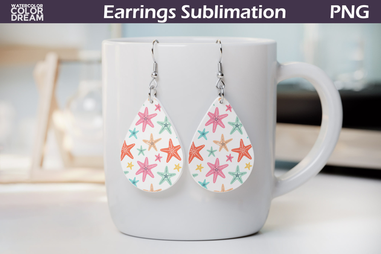 Beach Starfish Teardrop Earrings | Summer Beach