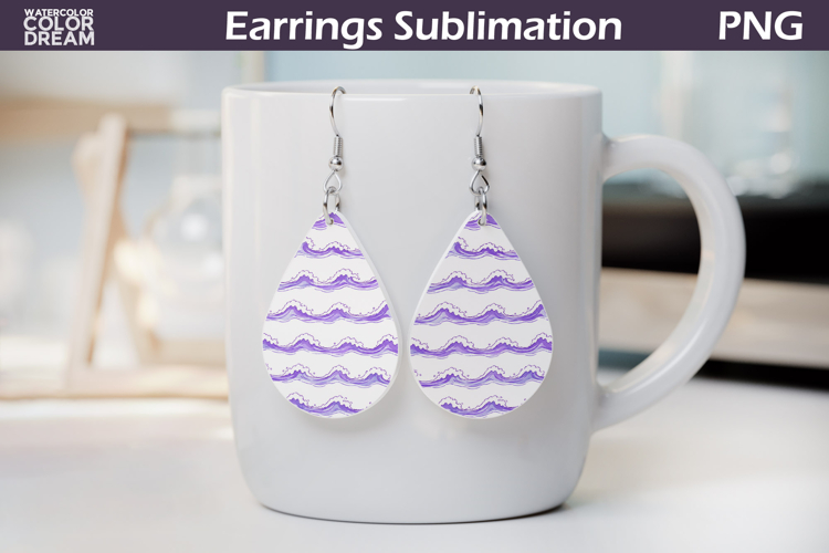Sea Waves Teardrop Earrings | Summer Beach Earrings Design