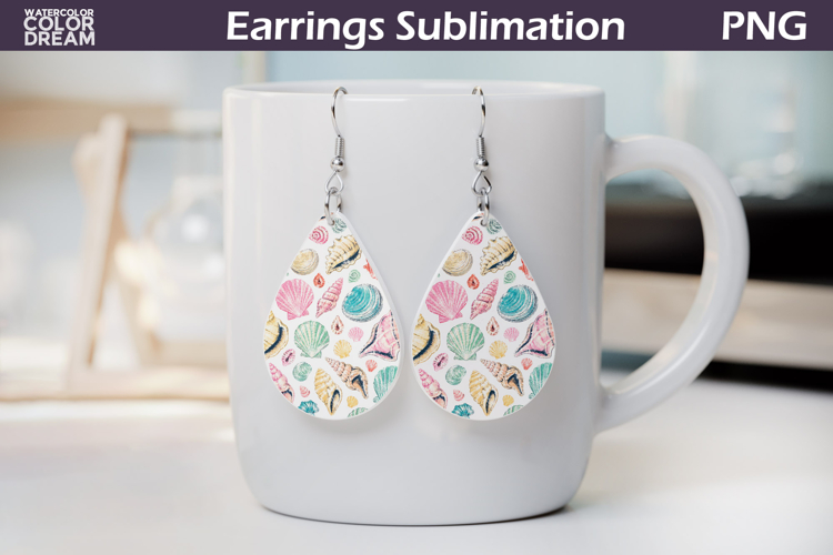 Tropical Seashell Teardrop Earrings | Summer Beach Earrings