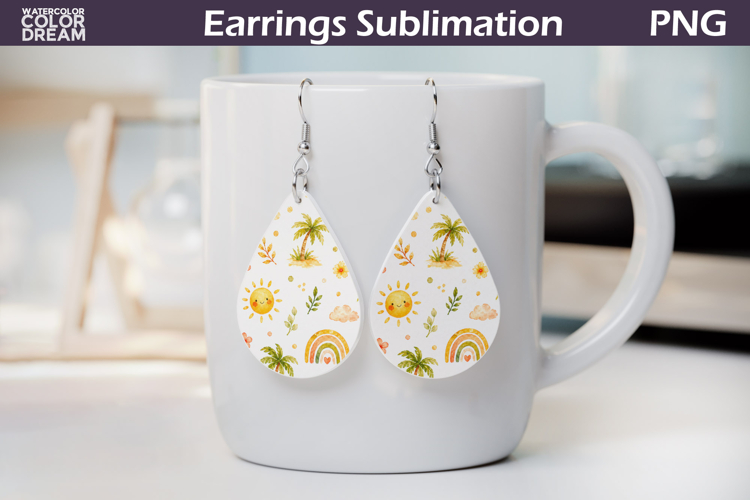 Coastal Teardrop Earrings | Summer Beach Earrings example image 1