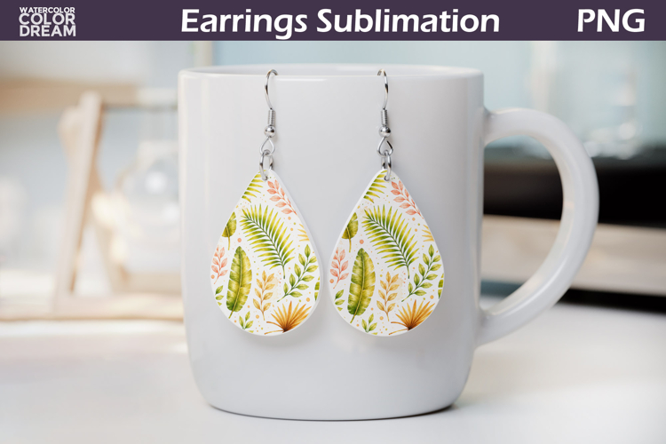 Tropical Palm Teardrop Earrings | Summer Earrings