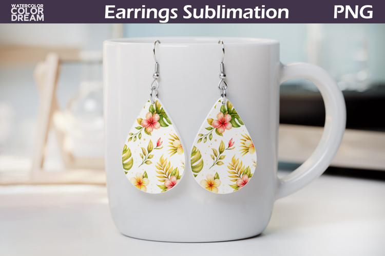 Tropical Floral Teardrop Earrings | Summer Earrings