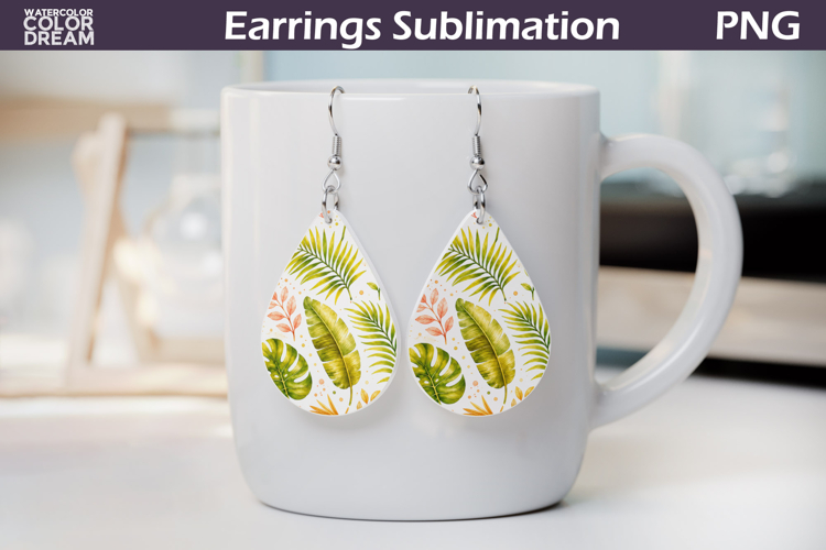 Tropical Palm Teardrop Earrings | Summer Earrings