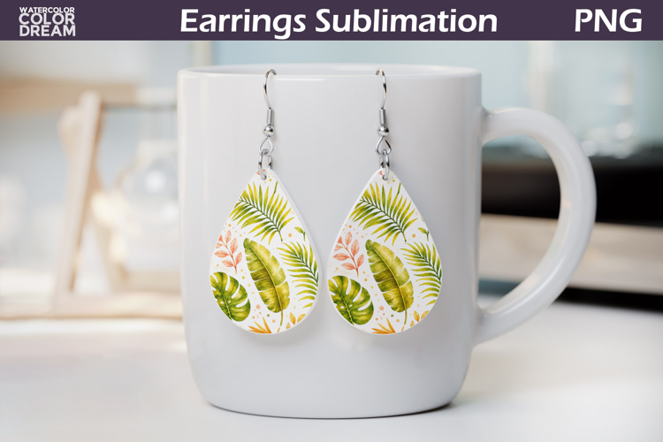 Tropical Palm Teardrop Earrings | Summer Earrings