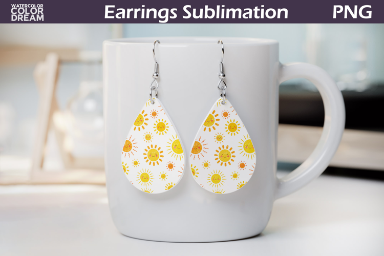 Sunshine Teardrop Earrings | Summer Earrings Sublimation