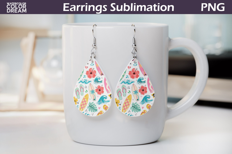Tropical Beach Teardrop Earrings | Summer Earrings