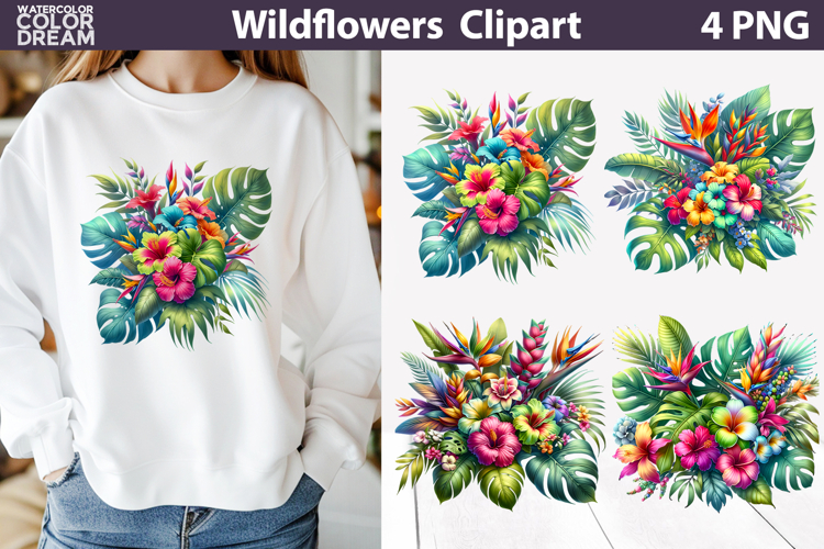 Tropical Flowers Clipart Image 21