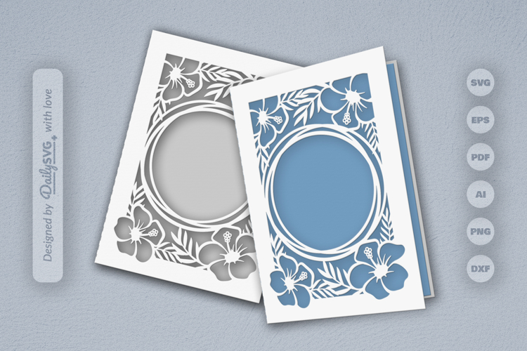 Tropical Floral Greeting Card SVG