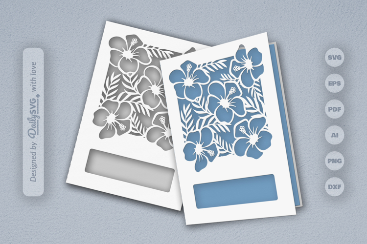 Tropical Floral Greeting Card SVG