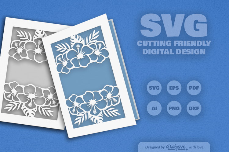 Tropical Floral Greeting Card SVG