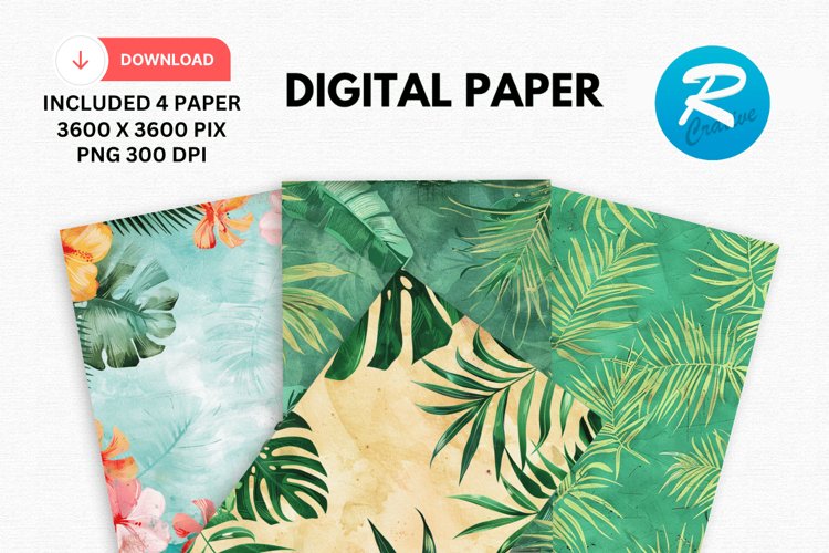 Tropical Freebie Digital Paper, Tropical Background