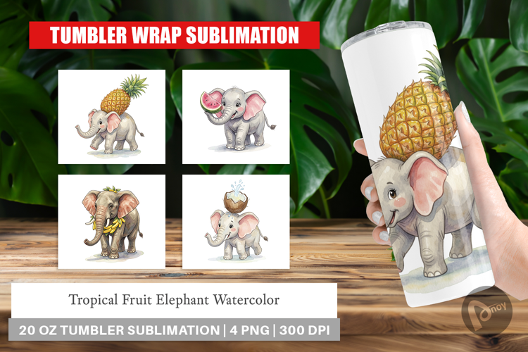 Tropical Fruit Elephant Tumbler