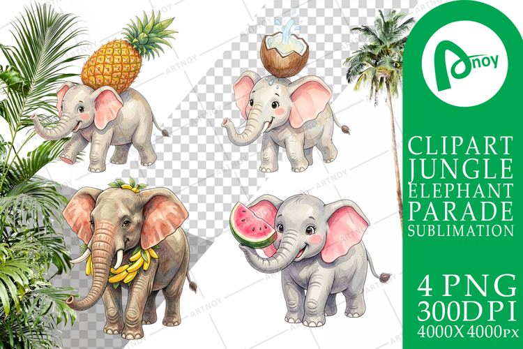 Tropical Fruit Elephant Sublimation
