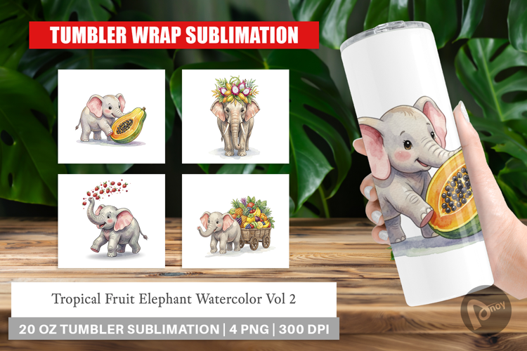 Tropical Fruit Elephant Tumbler