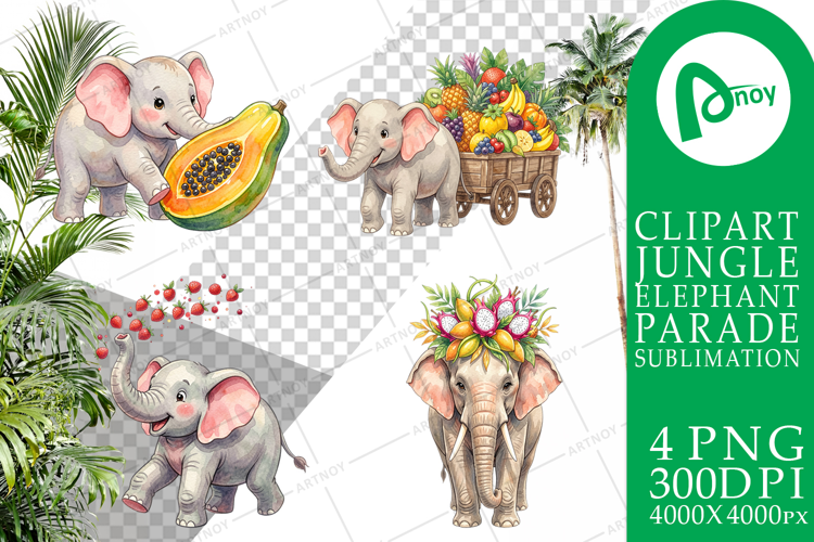 Tropical Fruit Elephant Sublimation