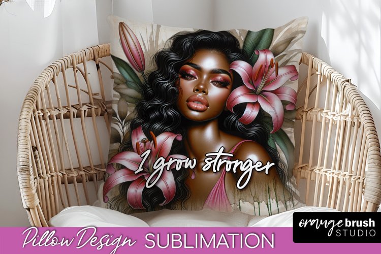 Daily Affirmations Pillow Cover, Floral Pillow Sublimation example image 1