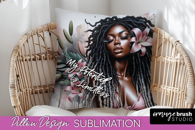 Daily Affirmations Pillow Cover, Floral Pillow Sublimation example image 1