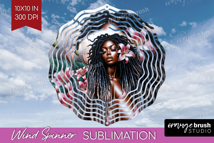 Floral Girl Wind Spinner Sublimation PNG - Tropical Flowers
