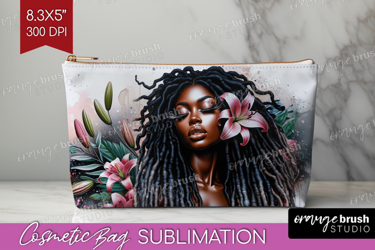 Floral Girl Cosmetic Bag - Tropical Flowers Makeup Bag PNG
