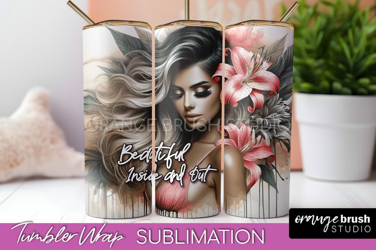Affirmation Tumbler Wrap, Inspirational Tumbler Sublimation example image 1