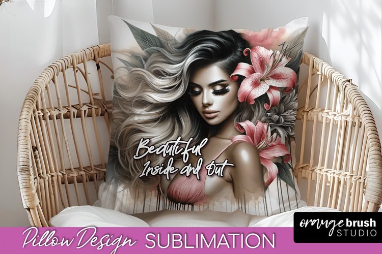 Daily Affirmations Pillow Cover, Floral Pillow Sublimation example image 1