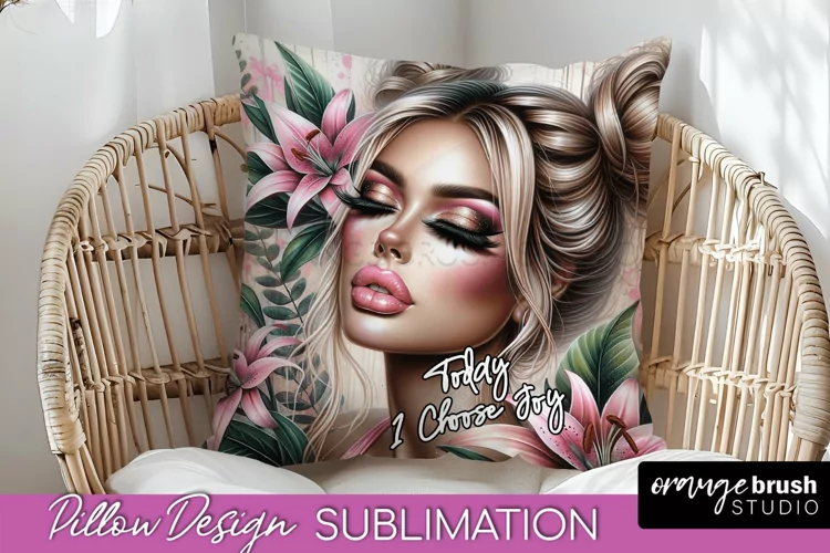 Daily Affirmations Pillow Cover, Floral Pillow Sublimation