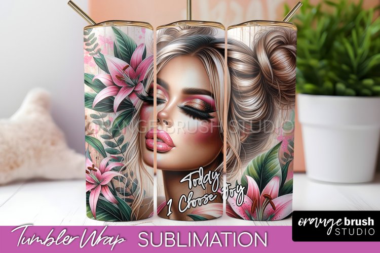 Affirmation Tumbler Wrap, Inspirational Tumbler Sublimation example image 1