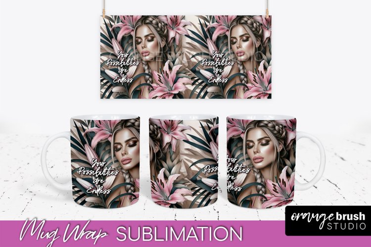 Affirmation Mug Wrap - Inspirational Quote Mug Sublimation example image 1