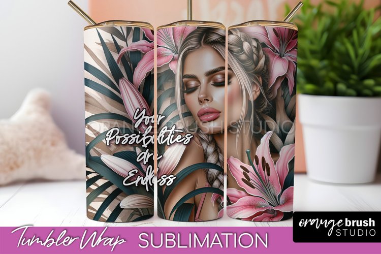 Affirmation Tumbler Wrap, Inspirational Tumbler Sublimation example image 1