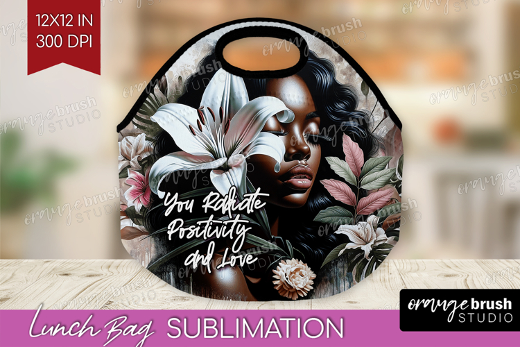 Floral Girl Lunch Bag - Tropical Flowers Lunch Bug PNG