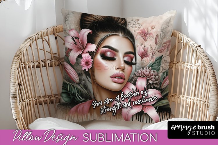 Daily Affirmations Pillow Cover, Floral Pillow Sublimation example image 1