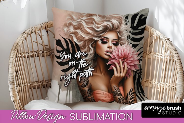Daily Affirmations Pillow Cover, Floral Pillow Sublimation example image 1